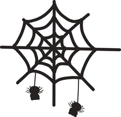 spider and web silhouette