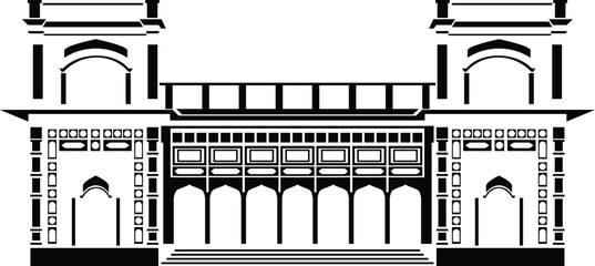 Silhouette of Nishat Mahal