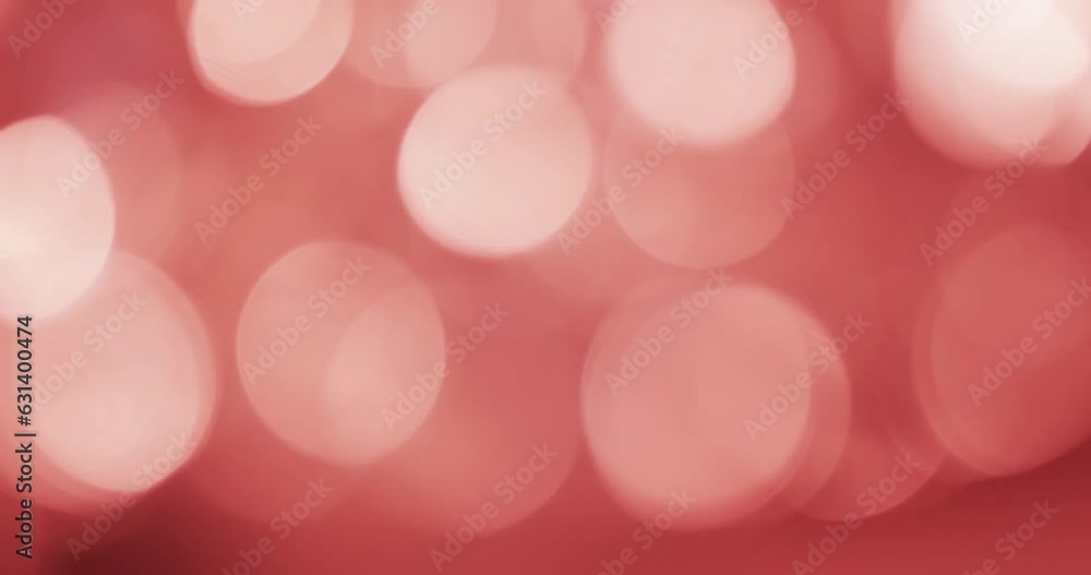 Poster video of flickering white and red bokeh spots of light with copy space
