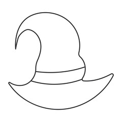 hat magician line halloween black element icon