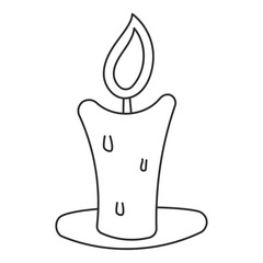 candle heat halloween lamp line icon element