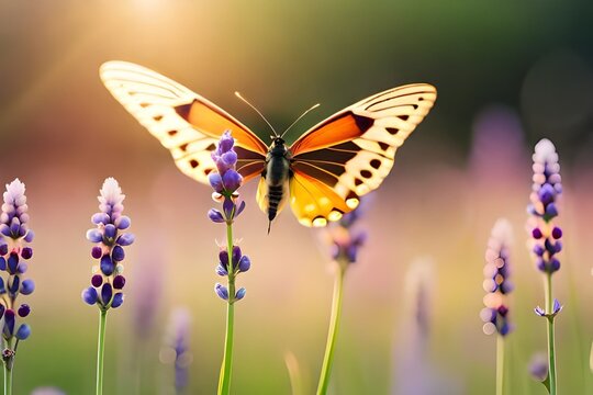 butterfly on a flower generated by AI technology
