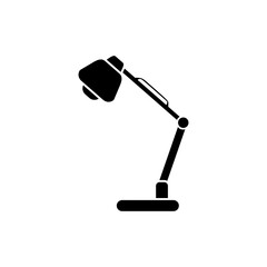 Chic Electrical Bulb Study Lamp in black fill icon. Trendy flat design vector for versatile use. Transform your workspace and Get Yours Now!