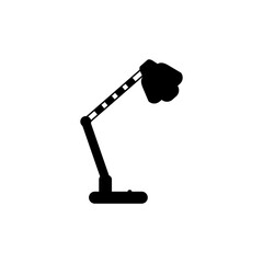 Chic Electrical Bulb Study Lamp in silhouette icon. Trendy flat design vector for versatile use. Transform your workspace and Get Yours Now!