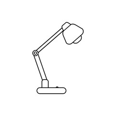 Electrical Bulb Study Lamp in outline icon. Trendy flat design vector for versatile use. Transform your workspace and Get Yours Now!