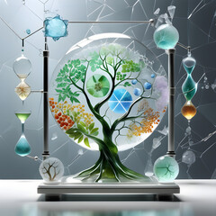 Glass products symbolizing nature