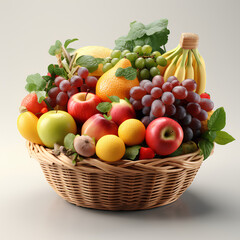 Naklejka na ściany i meble A basket full of various fruits, Created with generative AI