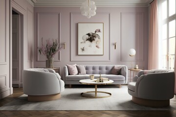 Fototapeta na wymiar modern living room made by midjeorney