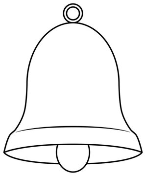 recommend clip art: Bell line icon. Coloring book page for children.