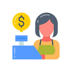 Cashier icon in vector. Illustration