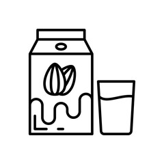 Almond Milk icon in vector. Illustration