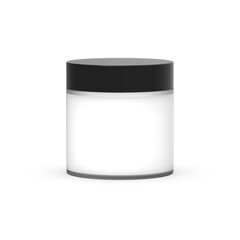 Modern 8oz Clear Glass Jar with Sleek Black Lid - Transparent Straight-Sided Container for Premium Products