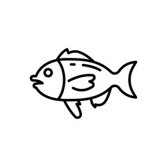 Fish icon in vector. Illustration