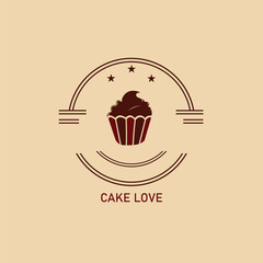 cupcake lover logo. cupcake logo template. sweet cupcake. editable stroke