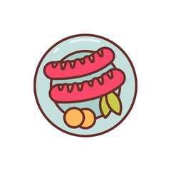 Sausages icon in vector. Illustration