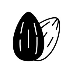 Almond icon in vector. Illustration