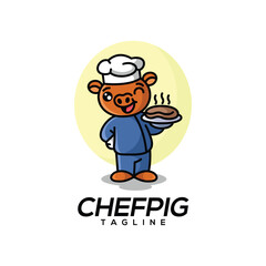 Chef Pig Logo Design