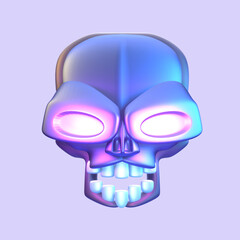 3D icon video games skull rendered isolated on the colored background