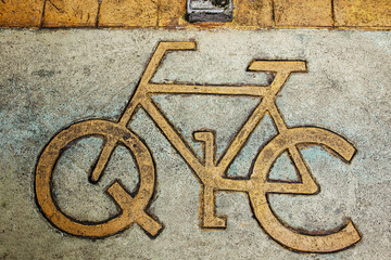 Bike Lane symbol in Quezon City in Metro Manila