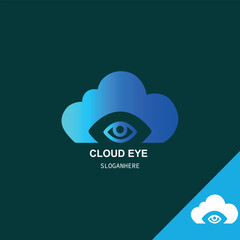 logo concept combined between clouds and eyes, logo for all companies, negative space logo, editable eps 10