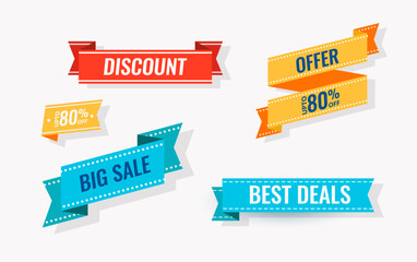 vector offer and sale geometric banners design template sale banners