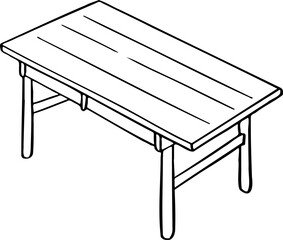 hand drawn vector illustration of an desk