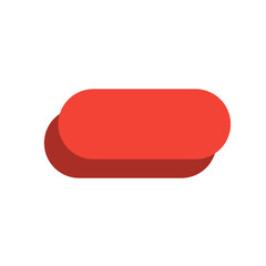 red color blank label button with shadow