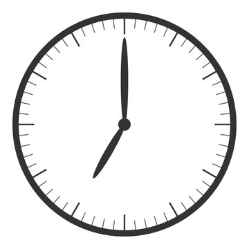 文字なしの時計7時00分（正面）-0-6