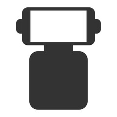 黒色の人型ロボットシルエット（白色モニター付き）