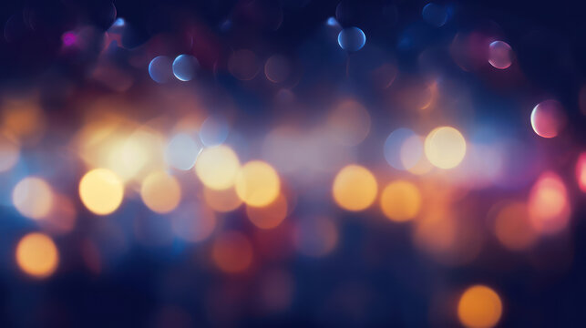 Colorful defocused bokeh lights in blur night background