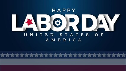 Happy Labor Day Typography - USA Labor Day text animation 4k footage