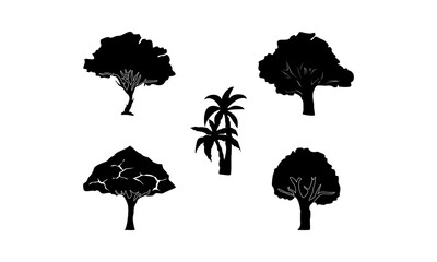 Tree simple set illustration vector design