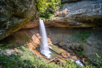 Imposanter Wasserfall, Scheidegg, Allgäu, Bayern
