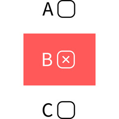Test template in vertical view with incorrect option B.