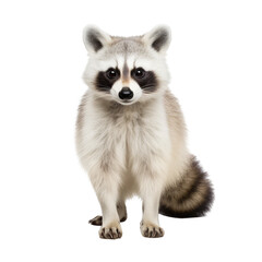 raccoon looking isolated on white