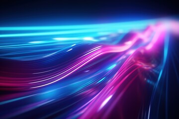 abstract futuristic background with pink blue glowing neon moving high speed wave lines and bokeh lights. Data transfer concept Fantastic wallpaper