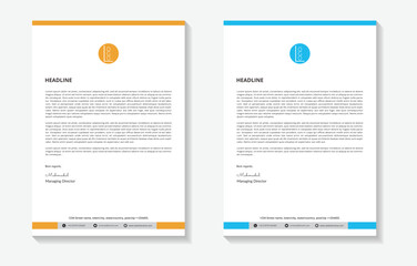 Fototapeta na wymiar Creative and Clean Letterhead. Corporate modern Letterhead design.