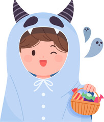 유령 코스튬을 입은 아