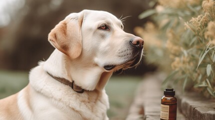 CBD for Pets: A Natural Solution for Anxious or Ailing Animals, Dog portrait, Generative AI