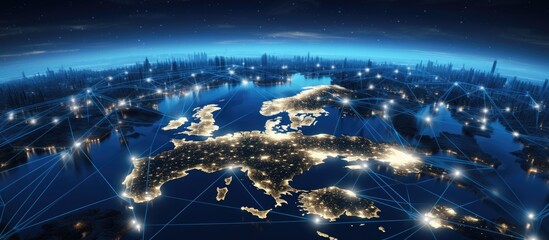 European connection links support communication technology and the global internet network, facilitating