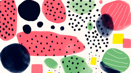Risograph print texture style. Retro colors and shapes for backgrounds. White background.