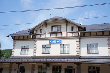Building of Railway station Karlstejn. Czech Republic