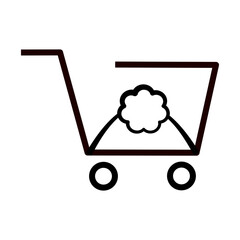 Shopping cart line icon.