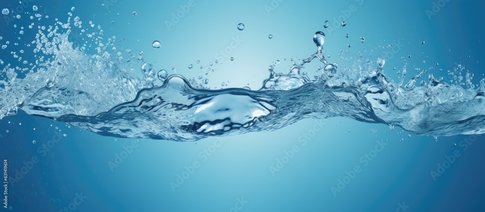 Aufkleber water splashing on a blue background with empty space for copying