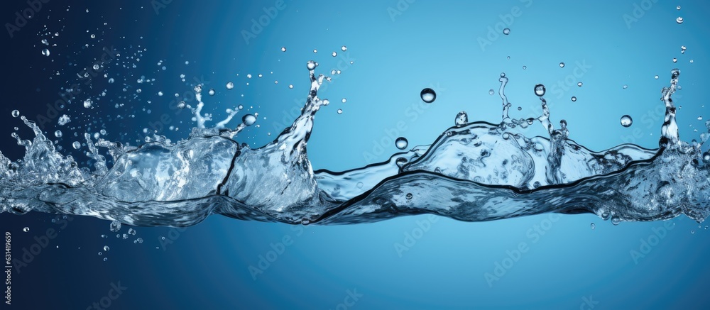 Aufkleber water splashing on a blue background with empty space for copying