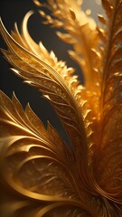 Fototapeta premium 3D Golden Floral Structure Wallpaper 