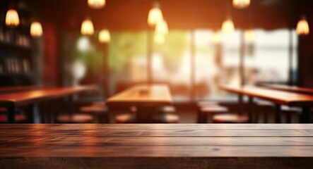 Coffee business. Product display in cafe. Luxury montage. Vintage retro background for advertising. Clean and modern breakfast template. Empty wooden tabletop with focus