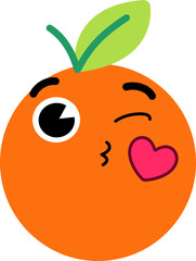 Grapefruit Face Wink Kiss