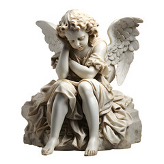 cupid statue cutout isolated on transparent background ,generative ai