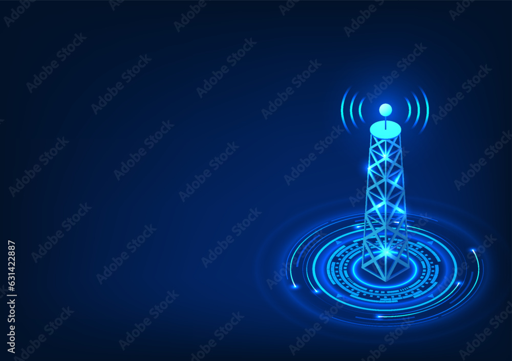 Poster transmission tower technology on technology circle it is a technology for transmitting signals into 